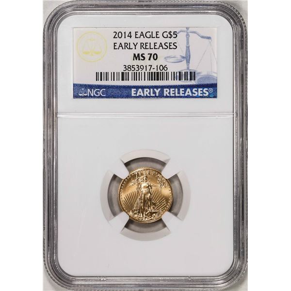 2014 $5 American Gold Eagle Coin NGC MS70 Early Releases