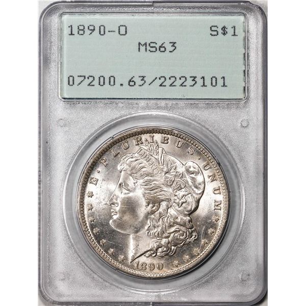 1890-O $1 Morgan Silver Dollar Coin PCGS MS63 Green Rattler Holder
