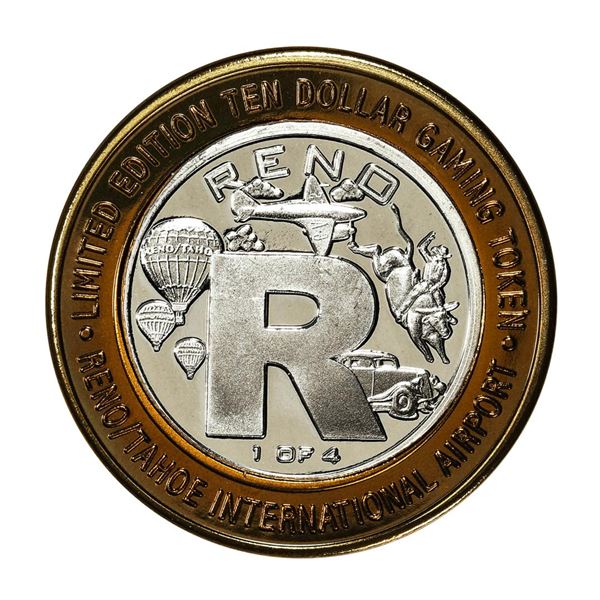 .999 Silver Reno Tahoe International Airport $10 Casino Limited Edition Gaming Token