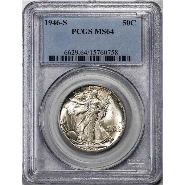 1946-S Walking Liberty Half Dollar Coin PCGS MS64