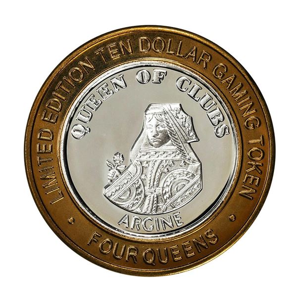 .999 Silver Four Queens Hotel & Casino Nevada $10 Limited Edition Gaming Token