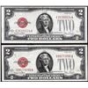 Image 1 : Lot of (2) 1928G $2 Legal Tender Notes