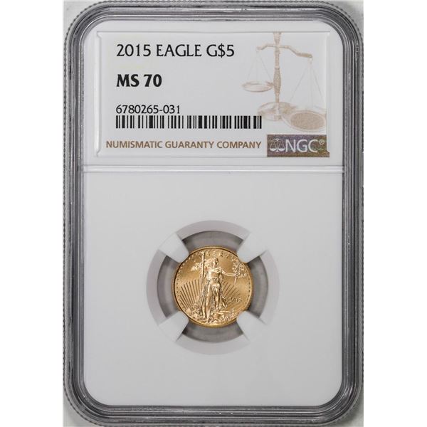 2015 $5 American Gold Eagle Coin NGC MS70