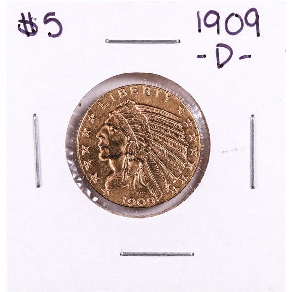 1909-D $5 Indian Head Half Eagle Gold Coin