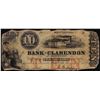 Image 1 : 1853 $10 Bank of Clarendon Fayetteville, North Carolina Obsolete Bank Note