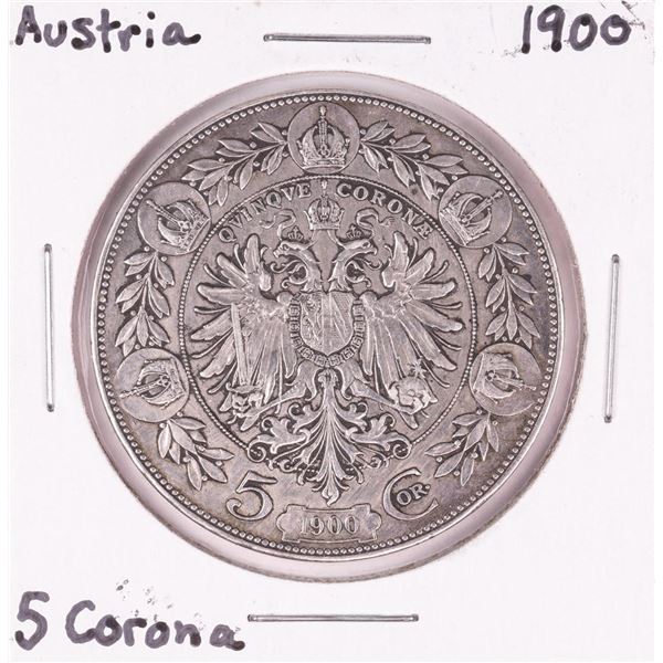 1900 Austria 5 Corona Silver Coin