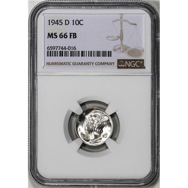 1945-D Mercury Dime Coin NGC MS66FB