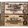 Image 1 : Lot of 1864 $10 & $20 Confederate States of America Notes