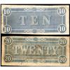 Image 2 : Lot of 1864 $10 & $20 Confederate States of America Notes