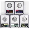 Image 2 : Lot of (5) 2021-Mo Mexico 1/4 oz Silver Libertad Coins NGC MS70