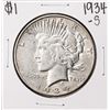 Image 1 : 1934-S $1 Peace Silver Dollar Coin