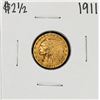 Image 1 : 1911 $2 1/2 Indian Head Quarter Eagle Gold Coin