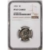 Image 1 : 1953 Proof Jefferson Nickel Coin NGC PF67 Cameo
