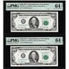 Image 1 : (2) Consecutive $100 Federal Reserve Notes Fr.2168-A PMG Choice Uncirculated 64EPQ