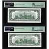 Image 2 : (2) Consecutive $100 Federal Reserve Notes Fr.2168-A PMG Choice Uncirculated 64EPQ