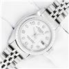 Image 2 : Rolex Ladies Stainless Steel White Oyster Perpetual Date Wristwatch