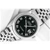 Image 2 : Rolex Mens Stainless Steel Black Roman Datejust Wristwatch With Box