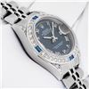 Image 7 : Rolex Ladies Stainless Steel Blue Roman Sapphire and Diamond Datejust Wristwatch