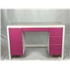Image 2 : Large Pink and White Solid Wood Handmade Desk