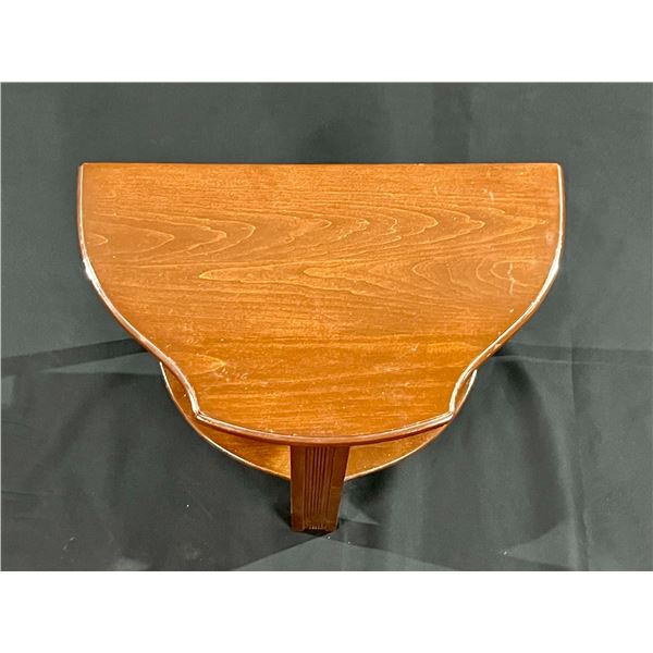 Wooden Side Table with Flat Back