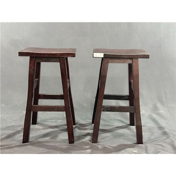 Two Wooden Bar Stools