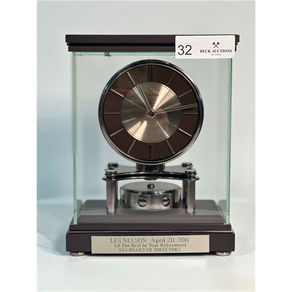 Bulova Mantel Clock With Glass Casing