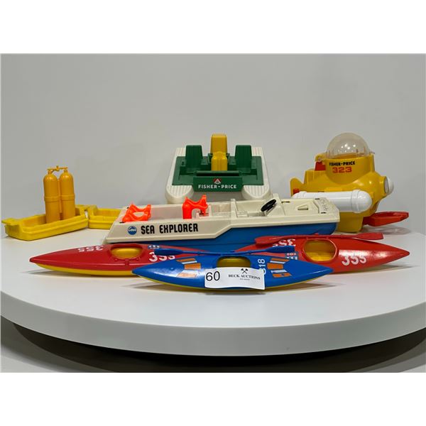 Assorted Vintage Fisher Price Boats
