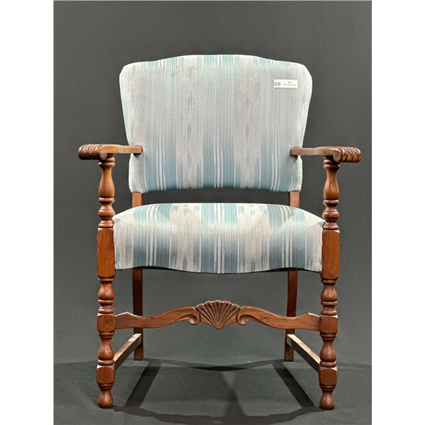 Vintage Blue and Wood Armchair
