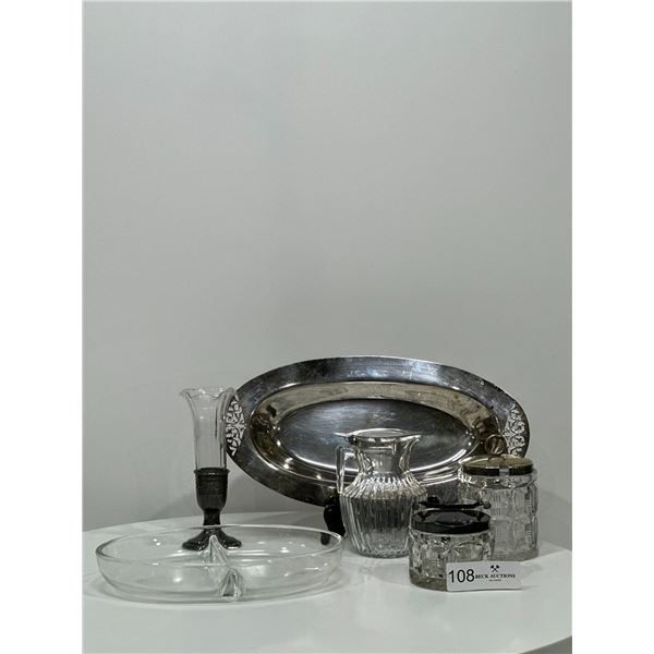 Assorted Silver-Plated and Glassware