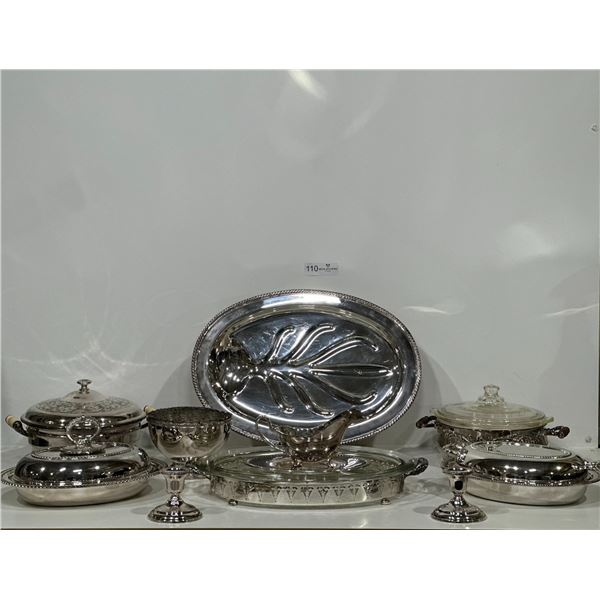 Large Silver-Plate Kitchenware Set