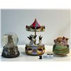 Image 1 : Snow Globe, Wind-up Musical Carousel, and Wind-up Musical Sister Cats