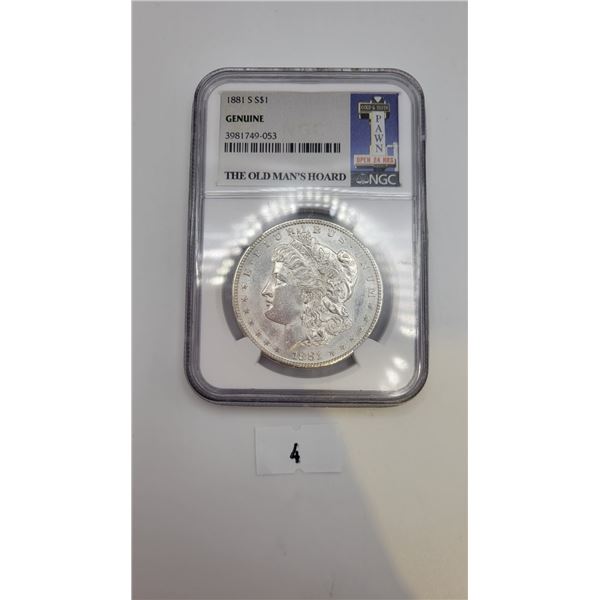 1881 United States "Morgan Dollar" 90% Silver