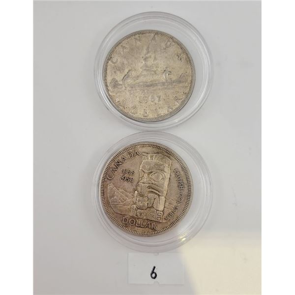 1957/1958 Silver Canadian Dollars