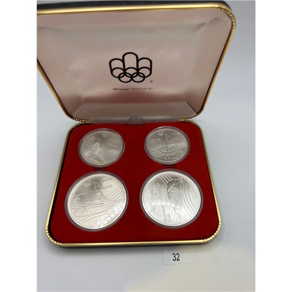 1976 Montreal Olympics Sterling Silver 4 Coin Set