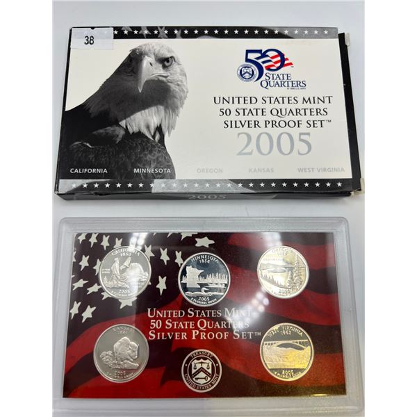 United States Mint Silver Quarters 2005 Proof Set