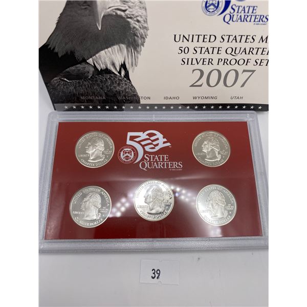 United States Mint Silver Quarters 2007 Proof Set