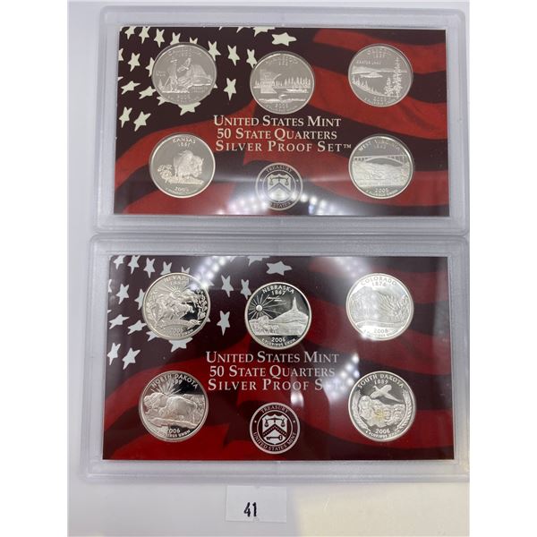 United States Mint Silver Quarters 2005 & 2006 Proof Set