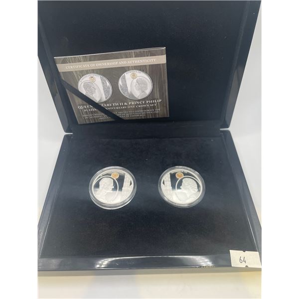Queen Elizabeth II and Prince Philip Platinum Anniversary One Crown Set