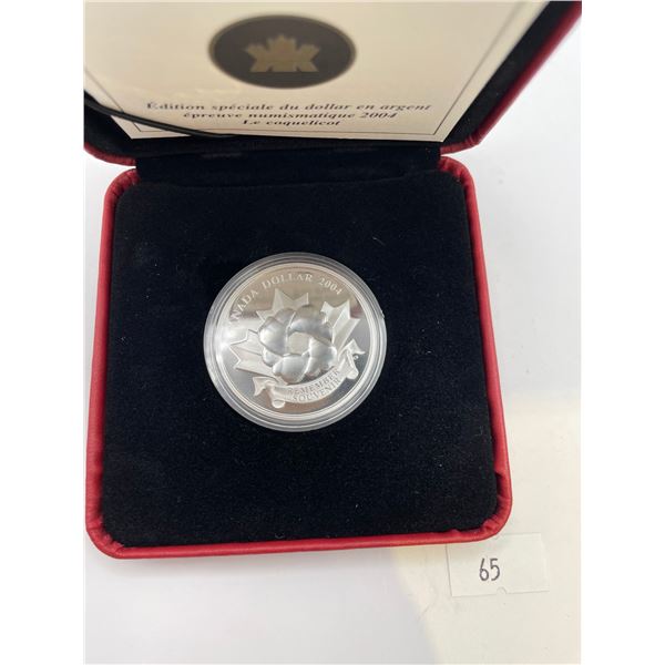 2004 Canada Special Edition The Poppy Proof Silver Dollar