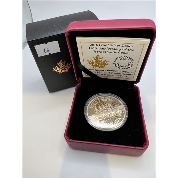 2016 150th Anniversary of the Transatlantic Cable Proof Silver Dollar