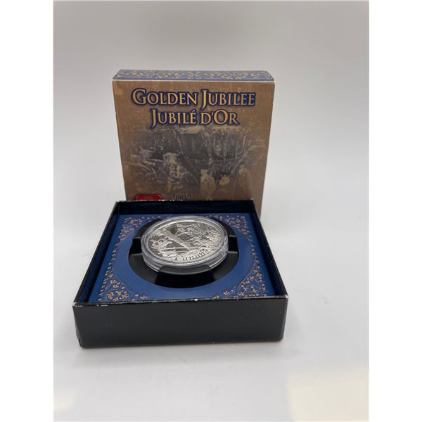 2002 Canada Cased Proof Silver Dollar Commemorating the 50th Anniversary Queen Elizabeth