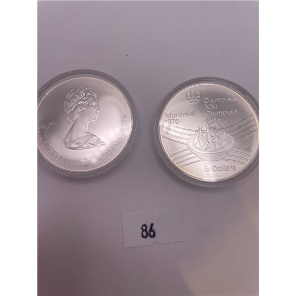 Two 1976 5 Dollar Olympic .925