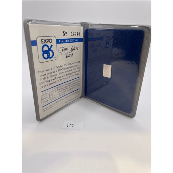 Expo 86, Fine Silver Ingot