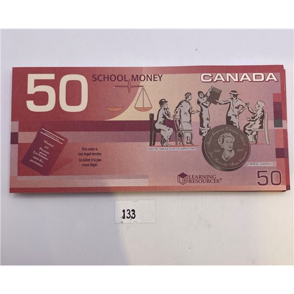 50$ Canadian School Fake Money Supporting Equal Rights