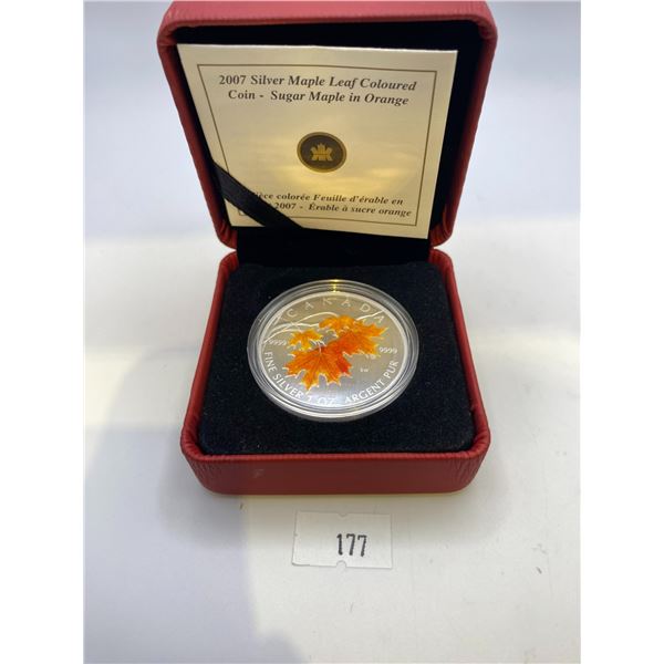 2007 Silver Maple Leaf Colored Coin