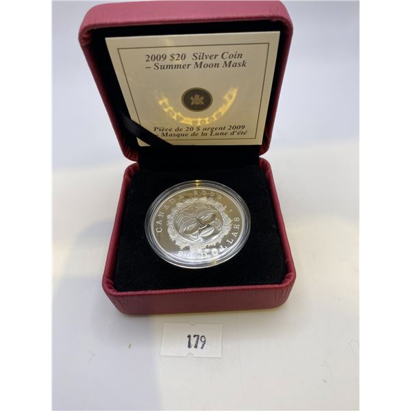 2009 Canada $20 Summer Moon Mask Fine Silver