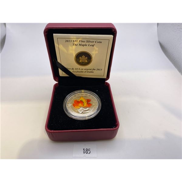 2013 $10 O Canada - Maple Leaf Coloured Fine Silver Coin