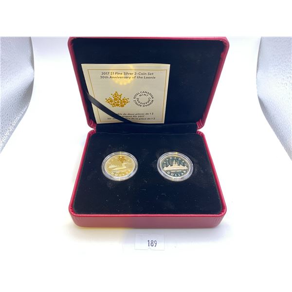 2017 Canada $1 30th Anniversary of the Loonie Fine Silver 2-coin Set