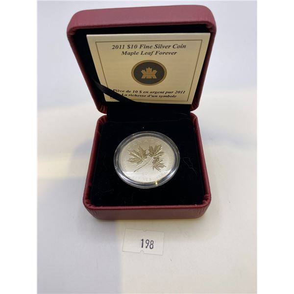 2011 Canada $10 Maple Leaf Forever Fine Silver