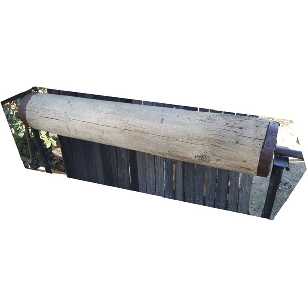 primitive wooden well rope roller
